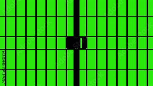 Grate Door Opening & Closing – Industrial Metal Prison Gate Green Screen Alpha Channel Animation 4K