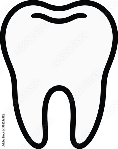 Healthy tooth vector on white background.