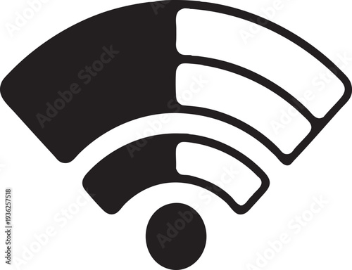 WiFi Signal Icon with Solid and Outline Style Isolated on Transparent Background