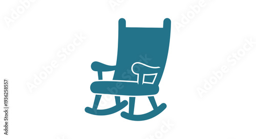 Rocking Chair Vector Illustration, Flat Design, for Relaxation, Comfort, and Home Decor