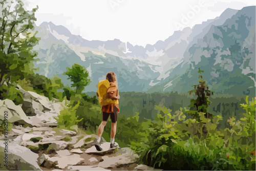 hiker in the mountains