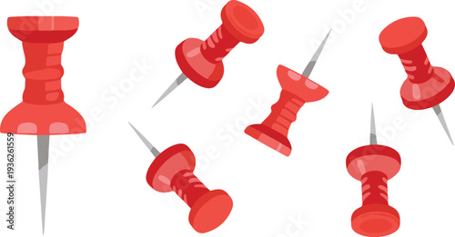 red push pin isolated