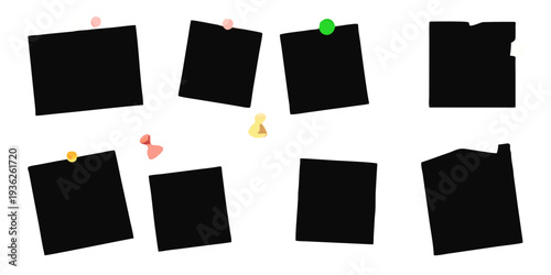 Abstract arrangement of dark rectangles with scattered colorful glowing orbs