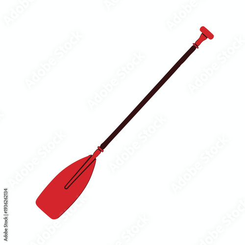 Wide View of a Single Canoe Paddle on a White Background for Sports and Outdoor Activities