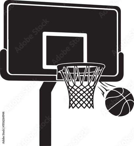 Basketball icon, basketball ring logo isolated on white background