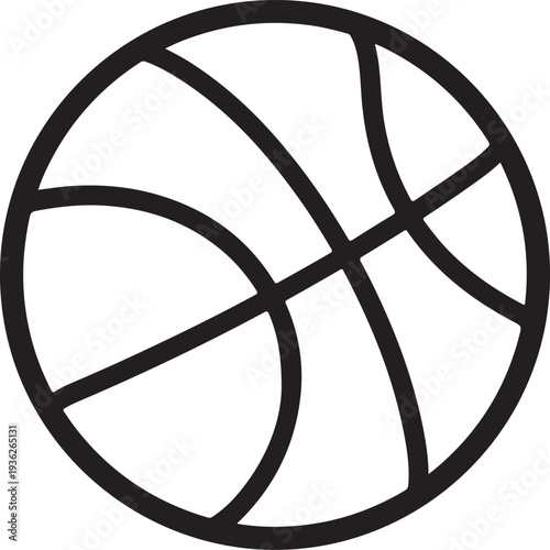 Basketball logo vector icon isolated on transparent background. Vector outline sport emblem for basketball fan club