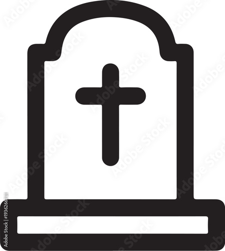 Black tombstone icon vector