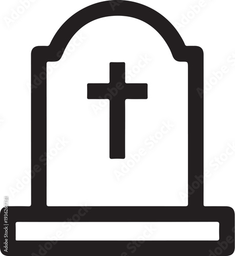 Black tombstone icon vector