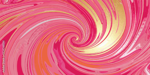 Digital art illustration featuring an abstract pink and purple swirl background with a liquid motion texture and a light spiral vortex design for a creative wallpaper backdrop