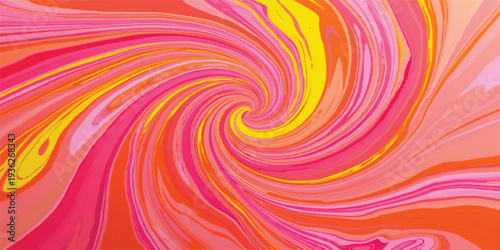 A vibrant rainbow vortex of swirling paint textures and bright fractal curves creates an abstract colorful background pattern with circles and light for a space art wallpaper design