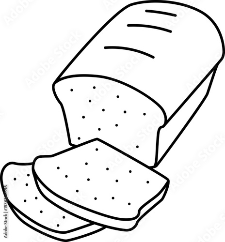 Sliced White Bread Loaf Bakery Product Vector