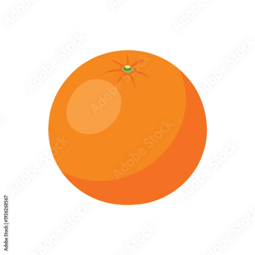 Fresh Orange Fruit with Bright Color on White Background
