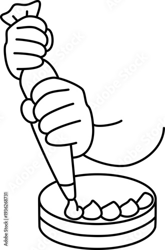 Mixing Ingredients for Cake Baking Illustration