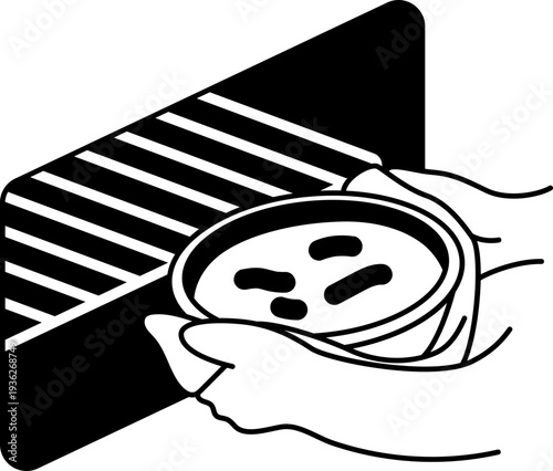 Checking Freshly Baked Bread in the Oven Vector