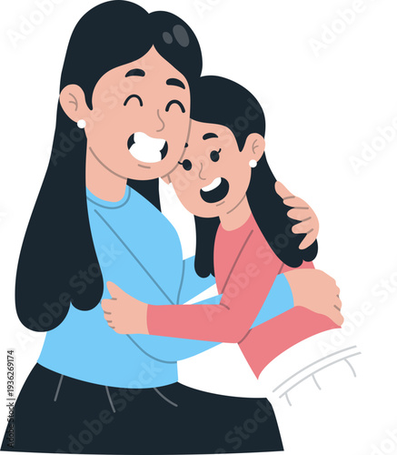 Mother and Child Bedtime Story Vector