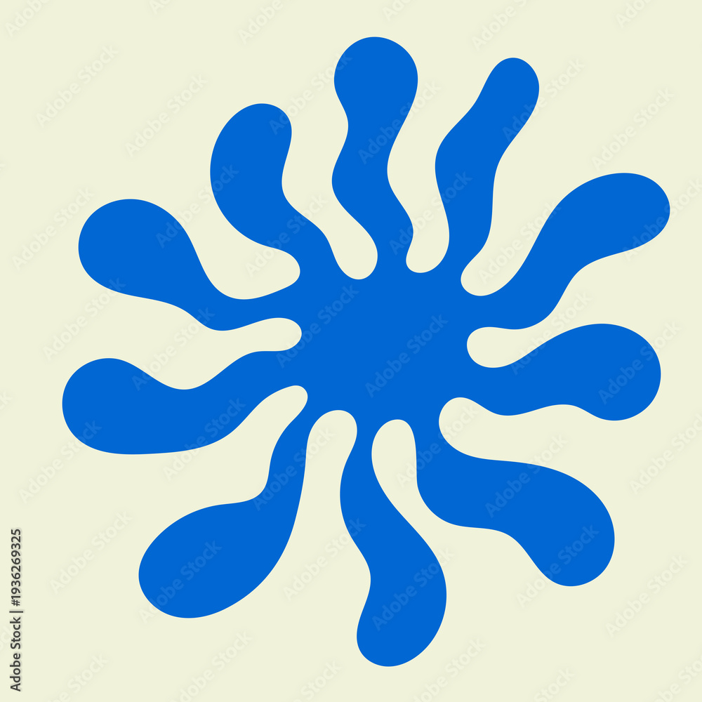 Obraz premium Groovy Organic Plant Shape Illustration