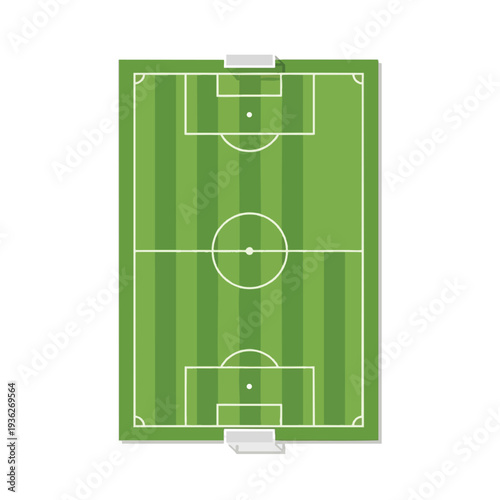 Top Down View of a Professional Soccer Field with Green Turf and Goal Posts
