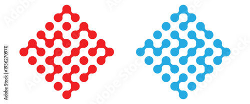 Diagonal  multi color meta ball connected circles shape. Vector design ideal for backgrounds, tech visuals, creative projects, and digital graphics.