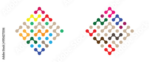Set of color full meta balls isolated on a white background. Modern contemporary geometric shapes and elements. Meta ball dot icon symbol set Set color meta balls set.