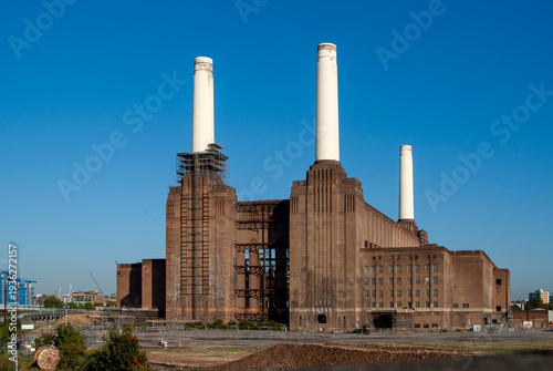 Photography Battersea power station redevelopment project in london under construction