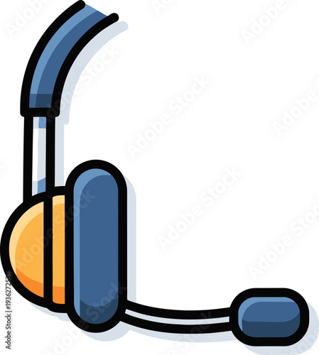 Professional audio headset with microphone icon