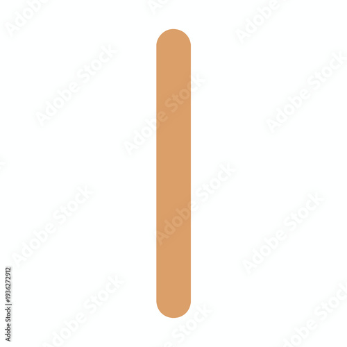 Minimalist Vertical Wooden Pole on White Background for Design and Decoration