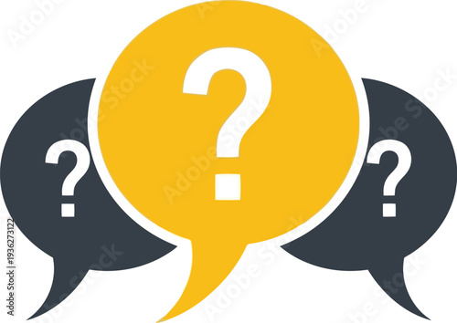Question Mark Icon in Speech Bubble for FAQ, Support, and Communication Concepts