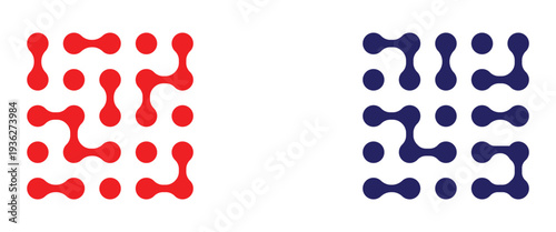 Connected dots icon circles pattern sign integration symbol abstract point movement connected round blobs.  Black connected circle dots. meta balls pattern on white background. design illustration.