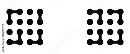 Set of black meta balls isolated on a white background. Point movement. Morphing blobs. Meta balls transition. Logo, sticker templates. Web design elements.