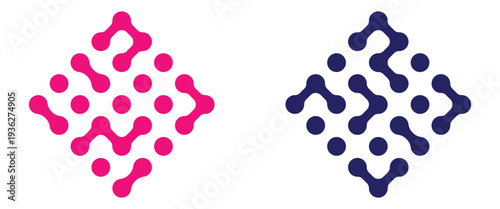 Diagonal meta ball connected circles shape. Pattern of Black meta balls icon. Connected dots icons. Circles pattern sign. Black connected circle dots. Meta balls pattern on white background.