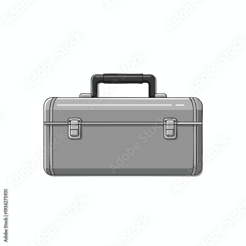 Modern Gray Travel or Business Suitcase with Handle and Lock for Journeys