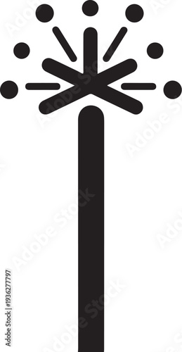 Black vector sparkler icon