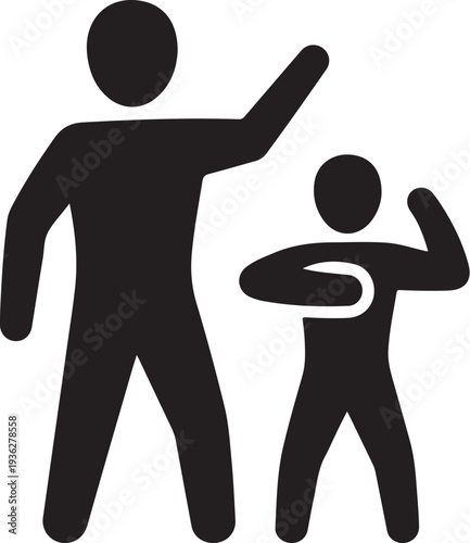 Vector illustration of two black stick figures