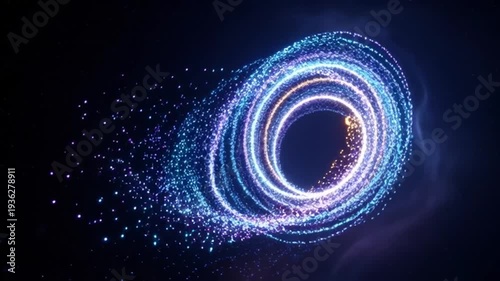 Swirling Galaxy Formation Cosmic Art Animation.