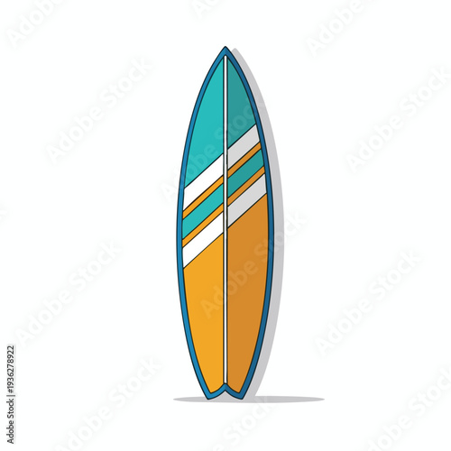 Colorful Surfboard Illustration for Beach and Surfing Themes