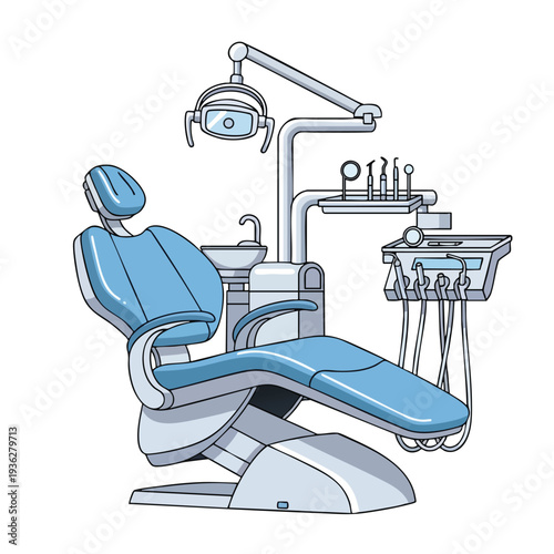 Modern Dental Clinic with Dental Equipment and Patient Chair