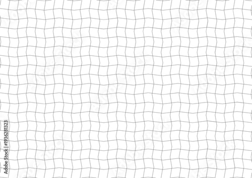 Wave wracked surface. Moving energetic grid structure of fine lines. Simple black and white dynamic vector background