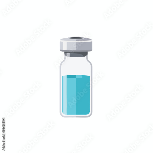 Medical Vial with Blue Liquid