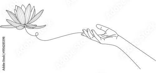 Lotus flower and hand vector design for Vesak day eps 1