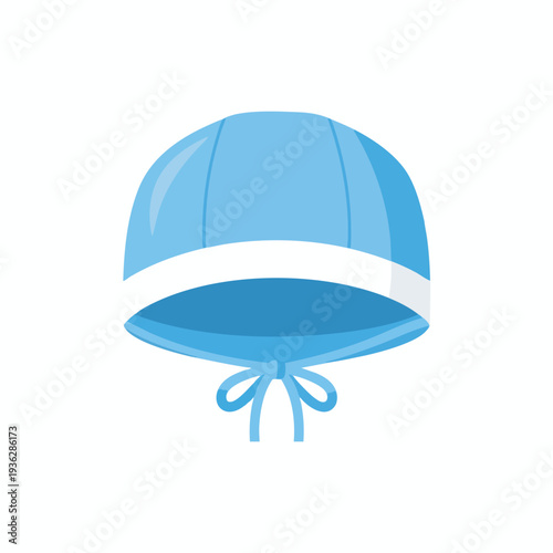 Baby Bonnet Illustration with Blue Bow