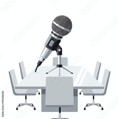 Microphone on a conference table