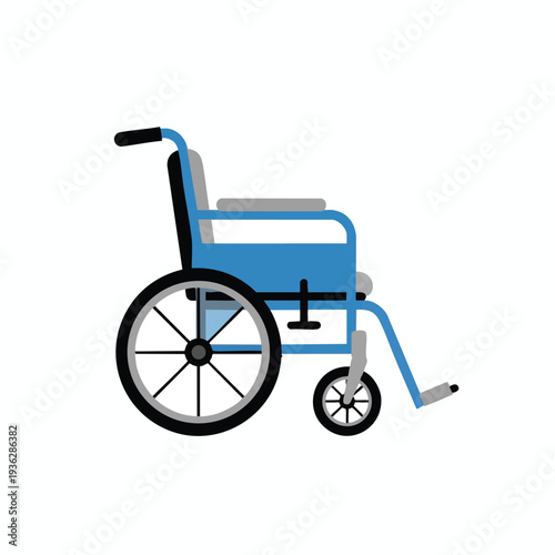 Blue Wheelchair Illustration