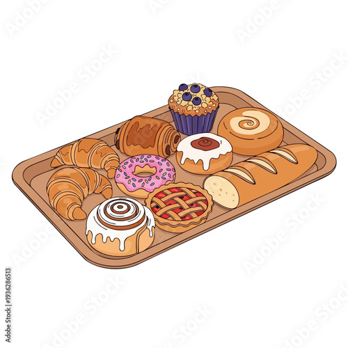 Assorted Pastries on a Tray