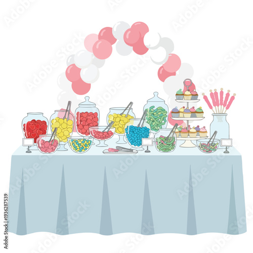 Colorful Candy Buffet for Celebrations