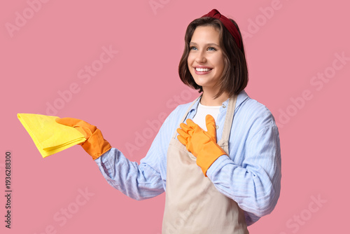 Pretty young housewife with...