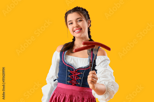Young Octoberfest waitress ...