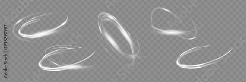 White glowing shiny lines effect vector background. Luminous white lines of speed. Light glowing effect. Light trail wave, fire path trace line and incandescence curve twirl.