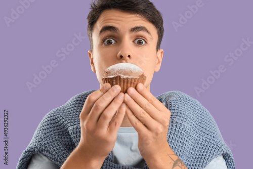 Shocked young man with tast...