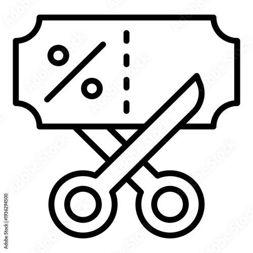 Price Cutting Rate Cut Line Icon