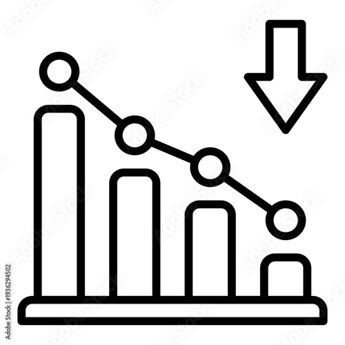 Rate Reduction Rate Cut Line Icon